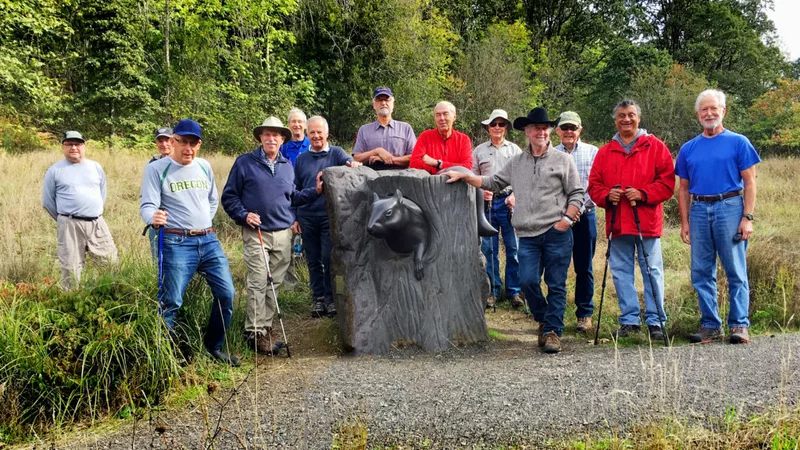men hiking at Mt Tabor